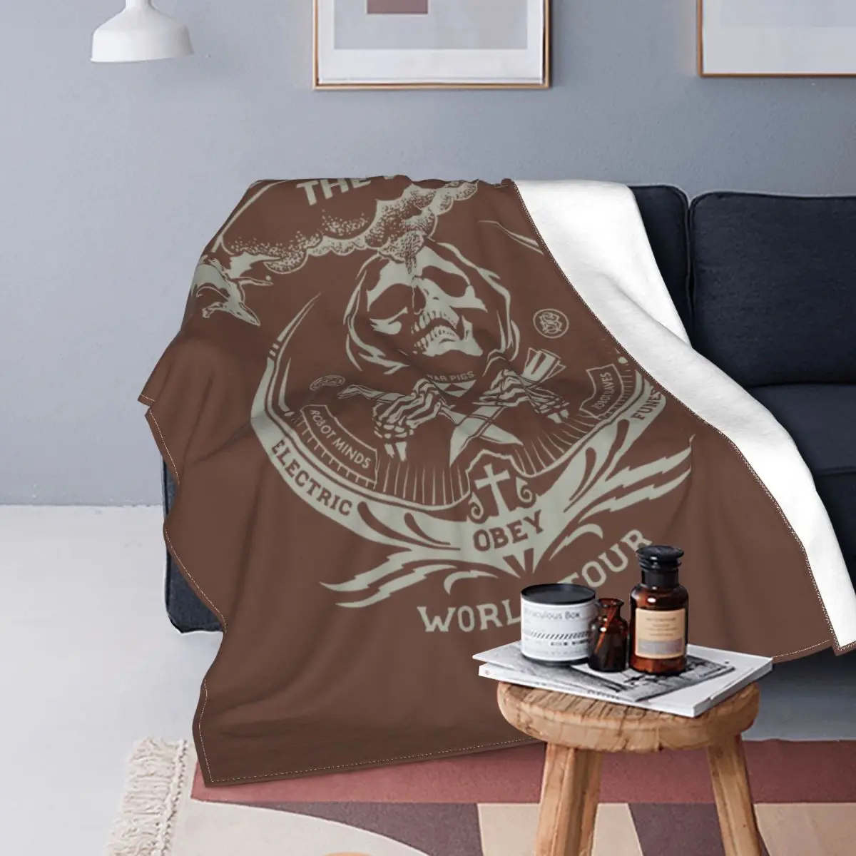 Black Sabbath The End Poster Skull Knitted Blanket Flannel Throw Blanket Summer Air Conditioning Decoration Soft Warm Bedspreads