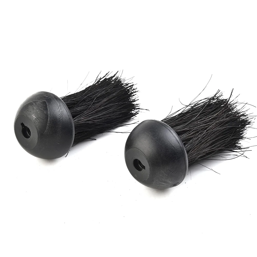 for hearth Brush Head Fireplace Brush Replacement 3/8 Inch Threaded Hole Black Coconut Palm Bristles for fireside Hair Length