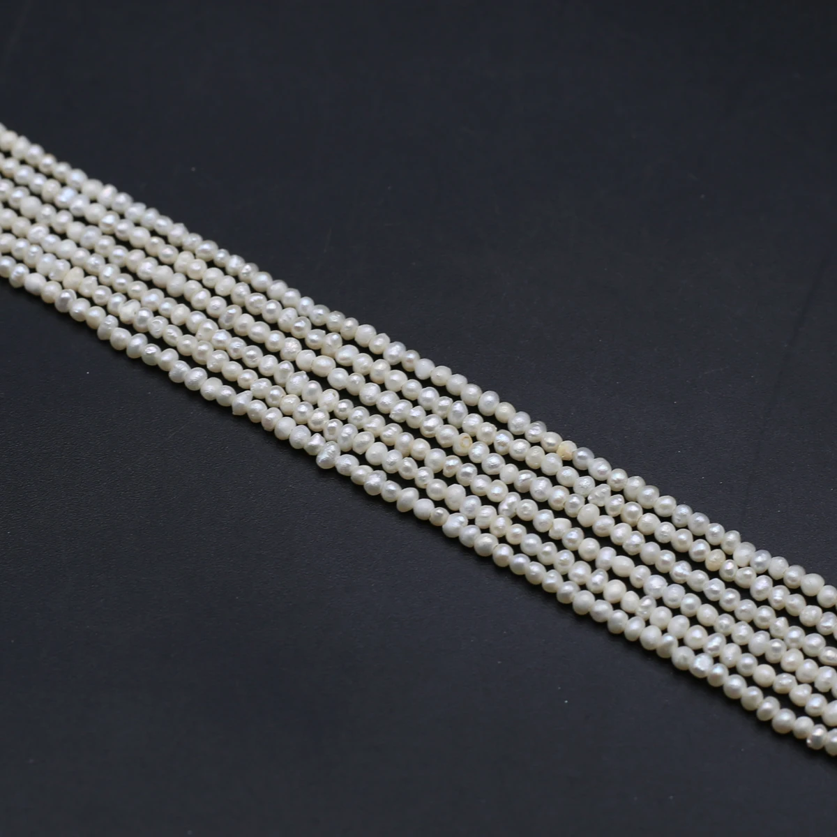 White Natural Freshwater Pearl Near Round Charm Loose Spaced Pearls for Jewelry Making DIY Bracelet Necklace Accessories Gift