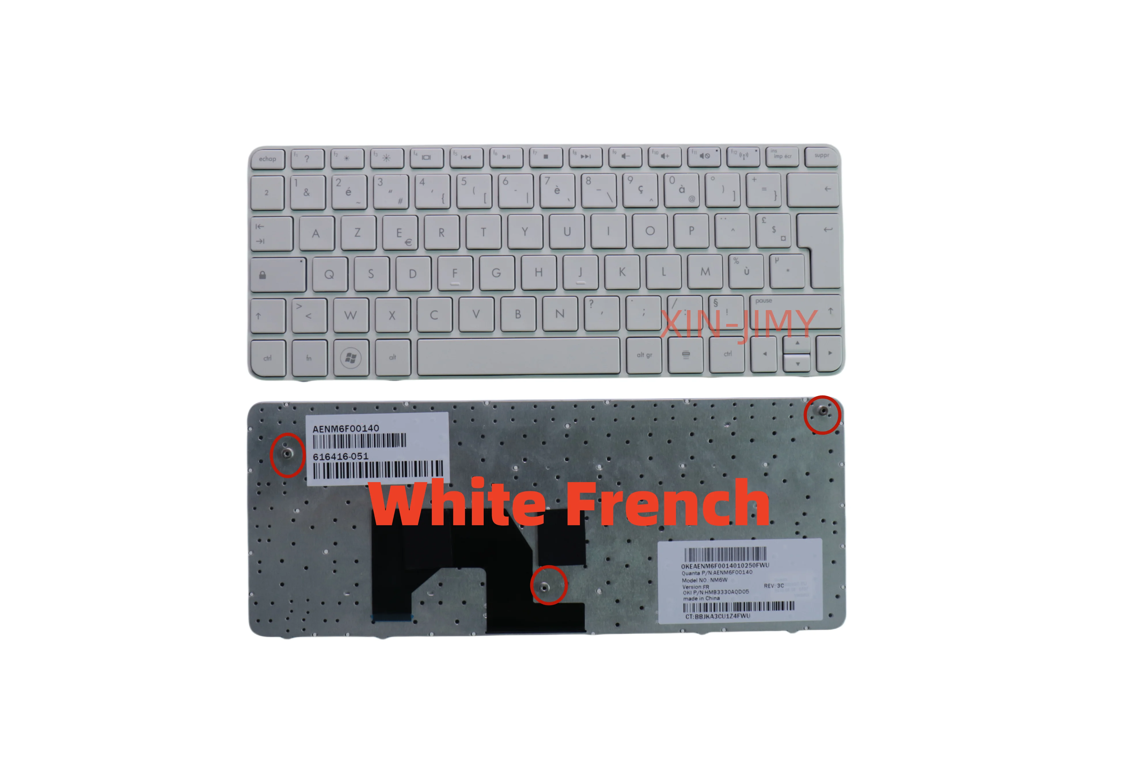 

French Laptop Keyboard For HP Mini 210-1000 210-1100 210T-1000 white keyboard With Frame No-backlit