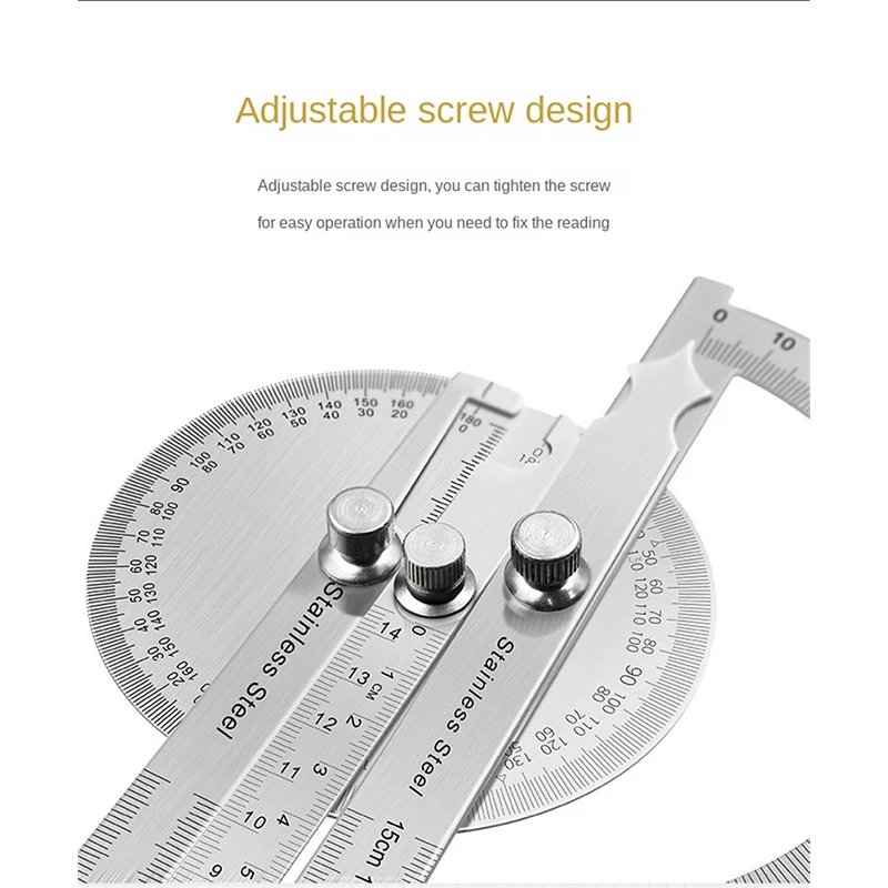 Stainless Steel 180 Degree Protractor Metal Angle Ruler professional Meter Ruler Gauge Finder Goniometer Conveyor Tool