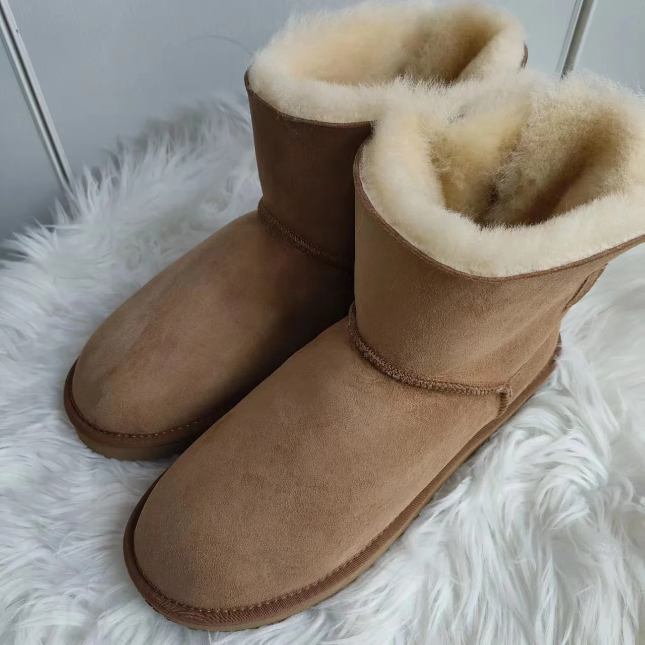 2023 Fashion Real Natural Wool Shoes Woman Winter Classic Snow Boots Genuine Sheepskin Women\'s Boots Warm Women Shoes