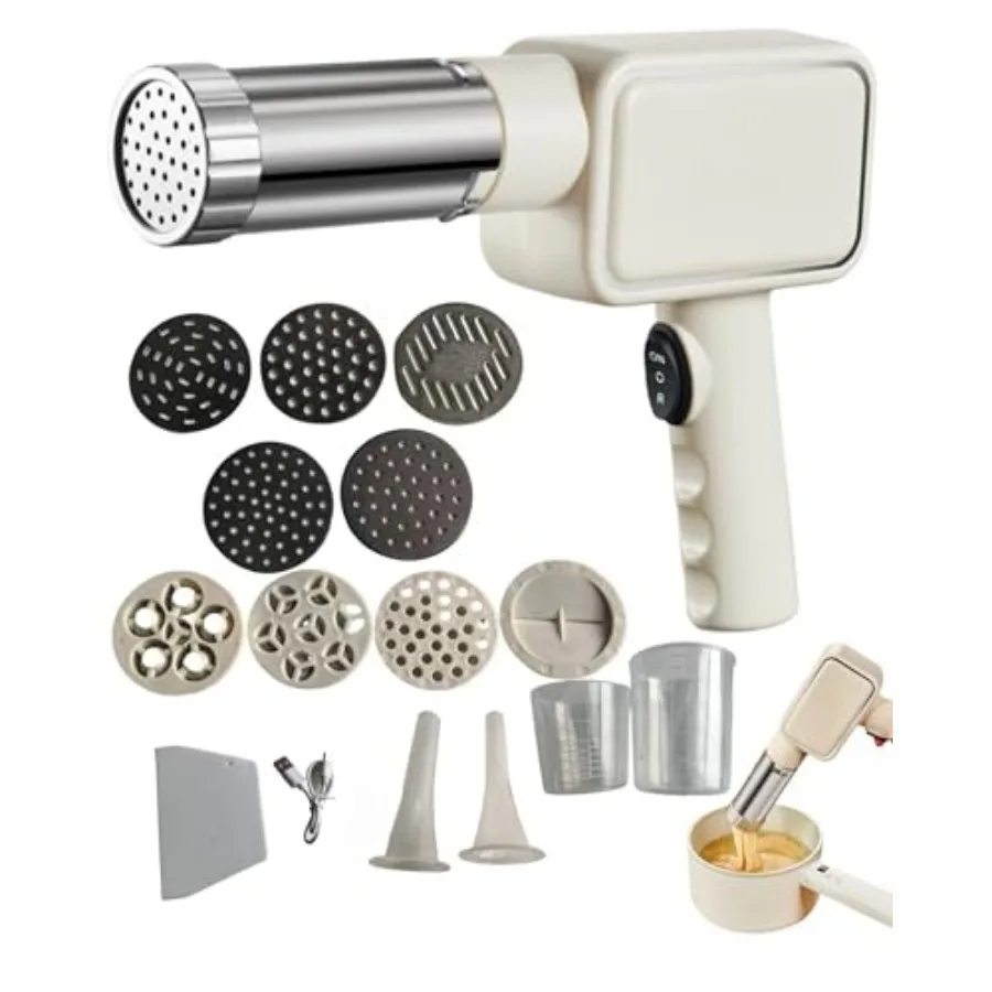 

Pasta Machine Electric Household Handheld Wireless Noodle Machine. A Homemade Noodle Machine With 9 Types Of Noodle Molds And 2
