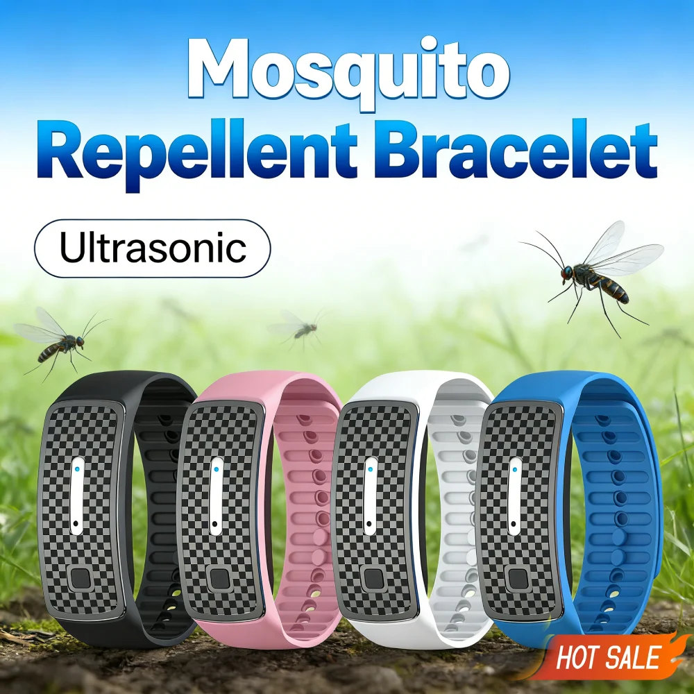 Ultrasonic Mosquito Wristband Portable Mosquito Insect Repellent Band Electronic Mosquito Repeller for Outdoor Activity