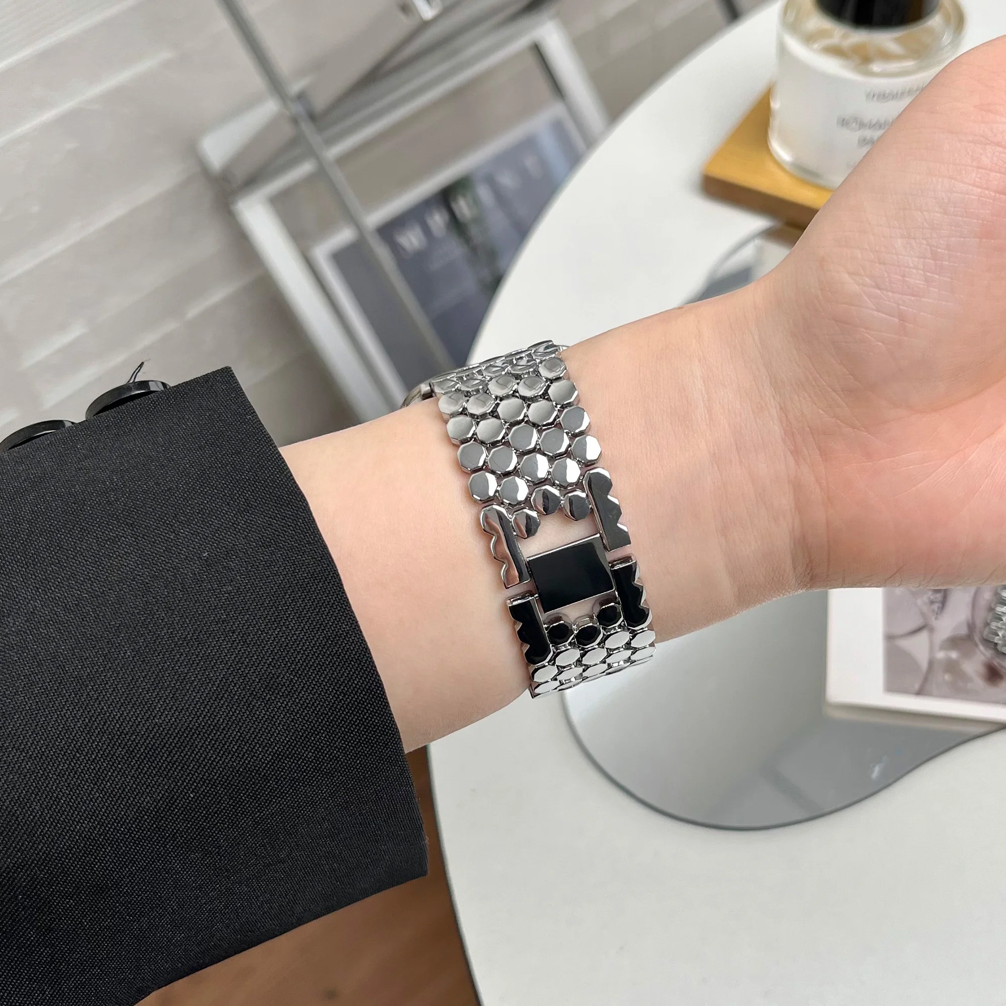 Pulseira de metal em escala de peixe, 22mm, para oneplus watch 3 2 2r/oneplus 46mm, pulseira correa para oppo watch x x2 4 pro, pulseira de aço inoxidável