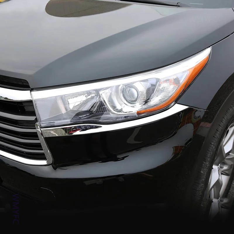 Fit For Toyota Highlander KLUGER 2015 2016 2017-2018 Car Styling ABS Chrome Front Rear Head Lamp Light headlamp Eyelid Trim