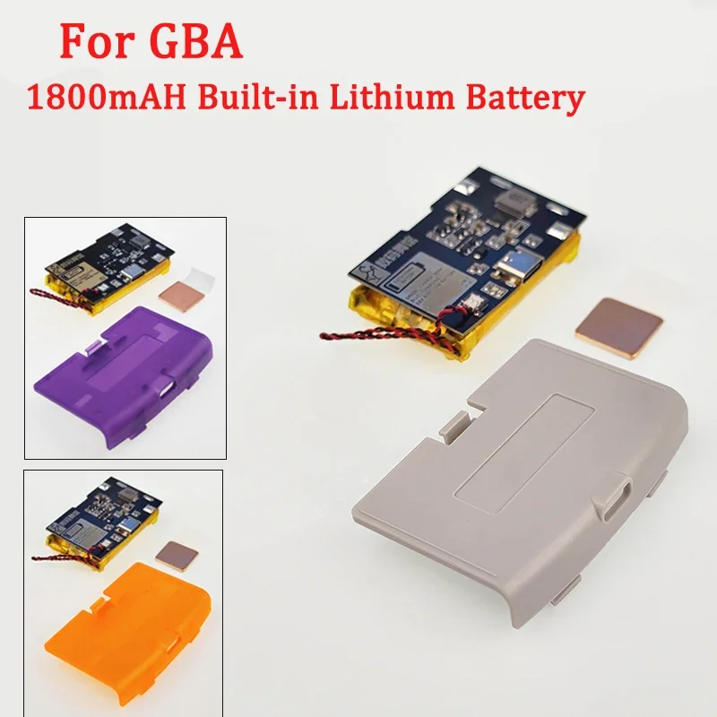 

USB-C 1800mAH Li-ion Rechargeable Battery Module Game Boy Advance GBA Highlight with Type-C Charging Port Battery Cover