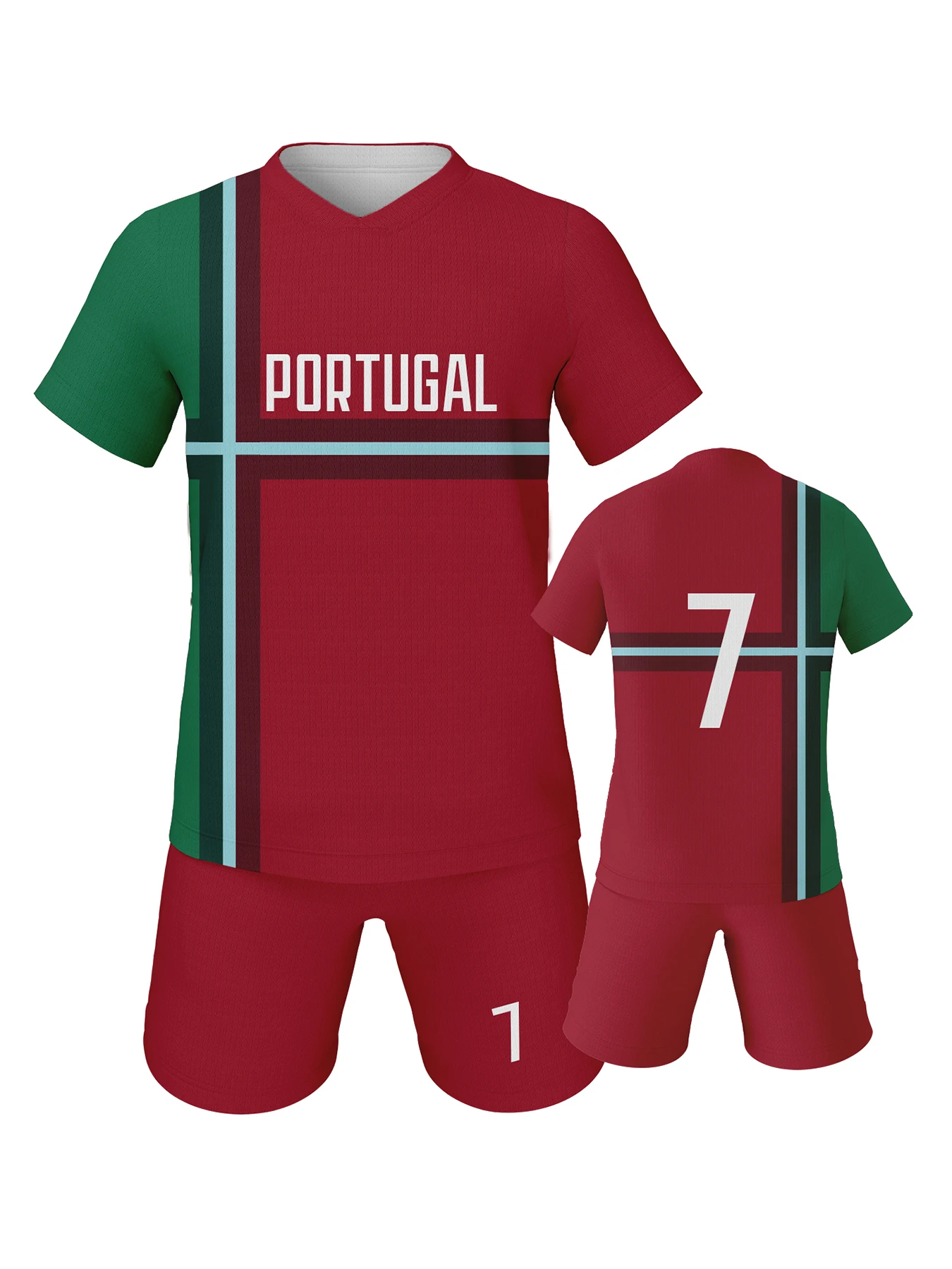 Kids Football Shirt for Boys Girls Soccer Jersey Set Brazil France Spain Germany England Youth Soccer Practice Jersey Outfits