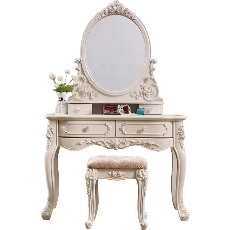 Meja Rias Mewah Berkilau Gaya Eropa Modern Diskon Meja Rias Cermin Putih Perlengkapan Pakaian Postazione Furniture Kamar Tidur