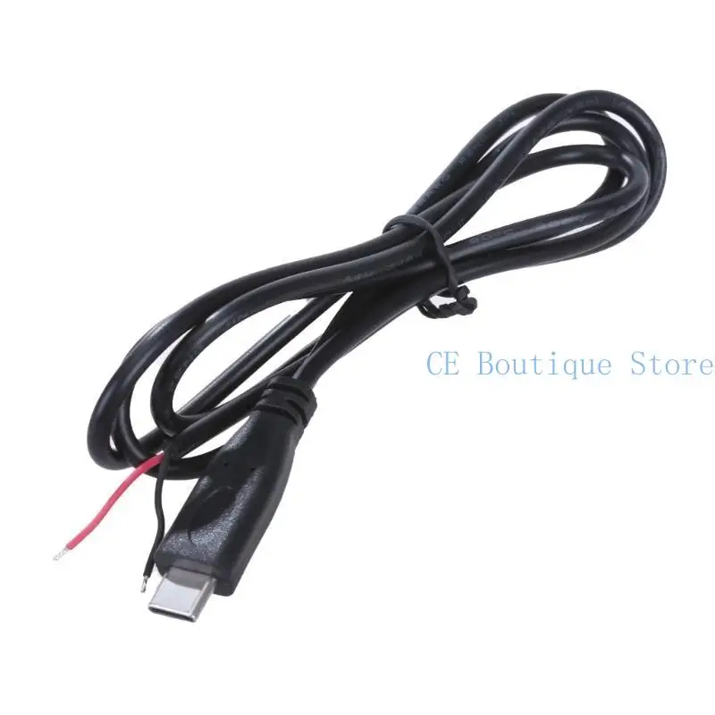 652F Male Type C to 2 Pin Extension Cord USB C Pigtail 2Pin Power Cable Line 22AWG