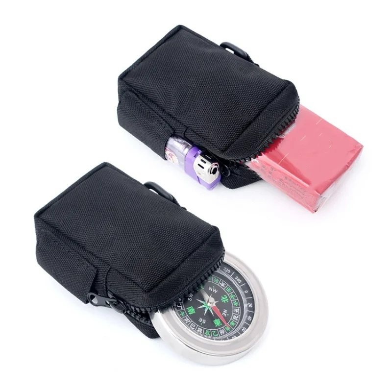 Tas pinggang taktis multifungsi untuk olahraga luar ruangan, tas aksesori, tas kartu mini, tas uang receh, tas rokok, dapat digantung di pinggang