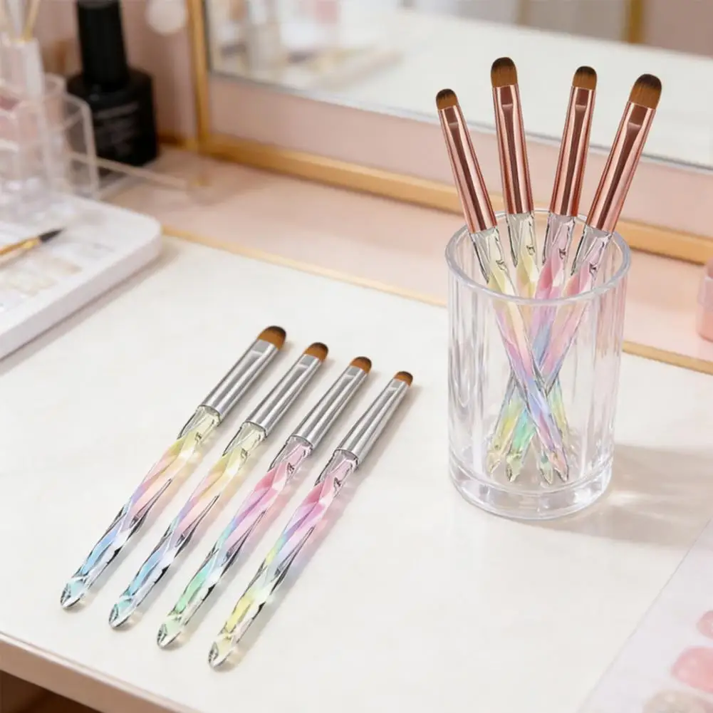 4Pcs/Set Nail Art Brushes Women Nail Design Painting Brushes DIY Manicure Art Pens Nail Extension Gel Builder Brush Tools
