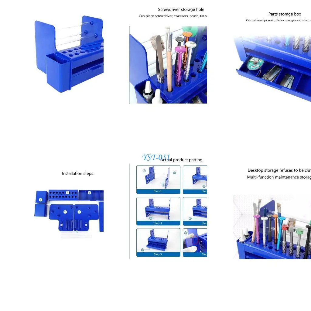 

E15A Multifunctional Storage Box RL-001G for Desktop Storage of Screwdrivers Tweezers