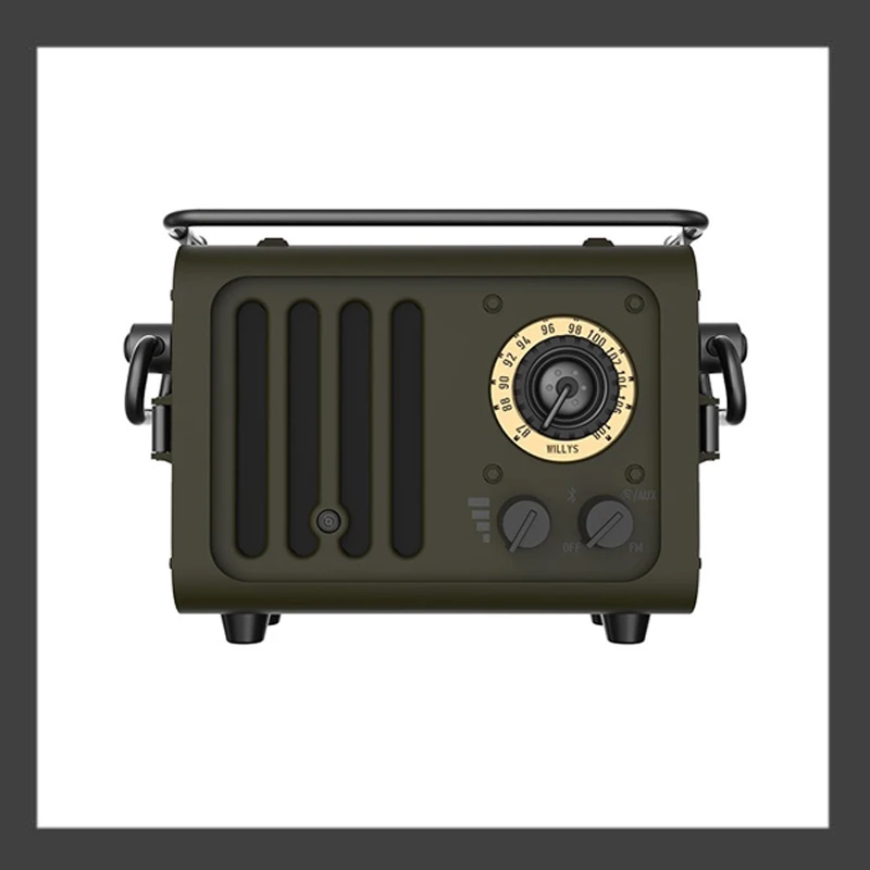 Outdoor Portable Metal Retro Bluetooth Speaker WD101GN Building Block Series Wild Jeep FM Radio