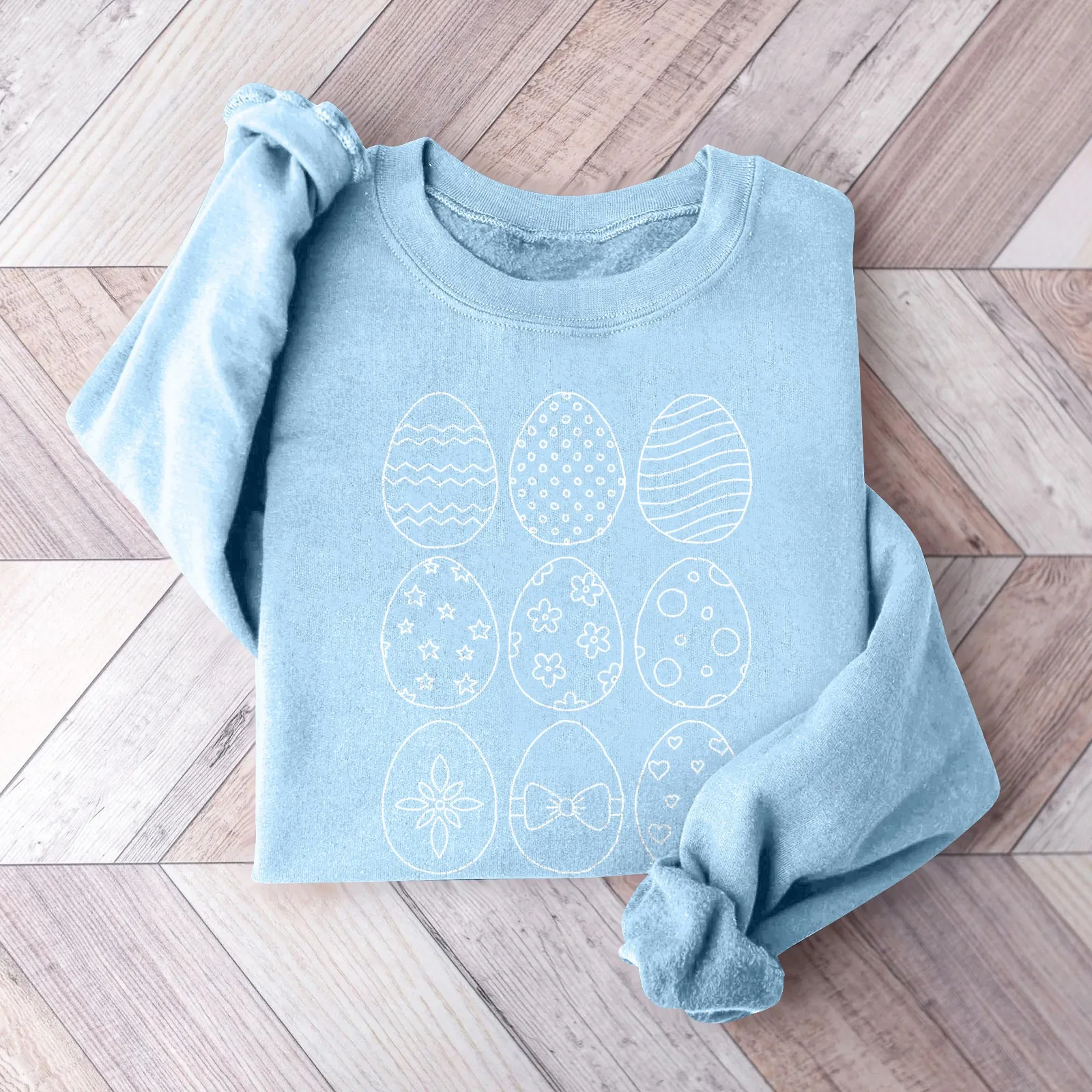 

Happy Easter Printed Round Neck T-shirt Fashionable And Versatile Summer Top For Women Colorful Eggs Pullover Tops Crew Neck