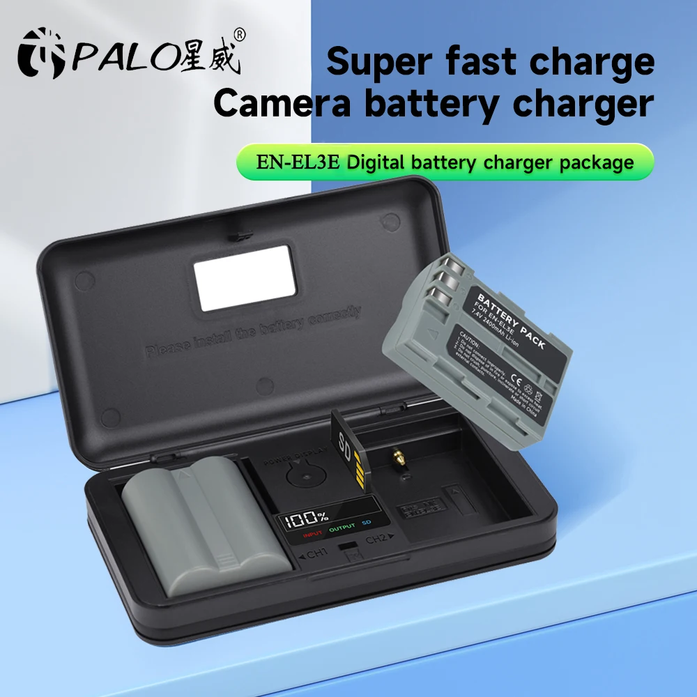 

PALO EN-EL3E ENEL3E EN EL3E Digital Camera Battery + Multifunction Charger for Nikon D300S D300 D100 D200 D700 D70S D80 D90