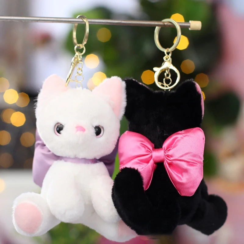 

Adorable Cute Kitten Charm Figurine Mary Cat Plush Toy Keychain Couple Bag Ornament