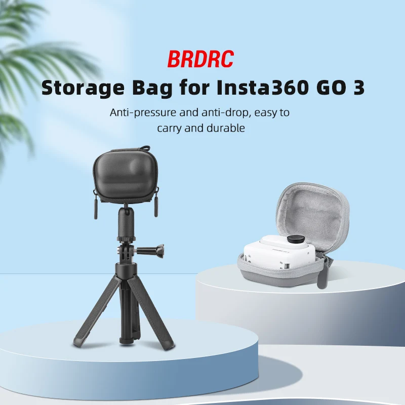 Brdrc mini aufbewahrung tasche für insta360 go 3/go 3s kleine trage tasche reise tragbare tasche mit karabiner action kamera zubehör – Detail 1
