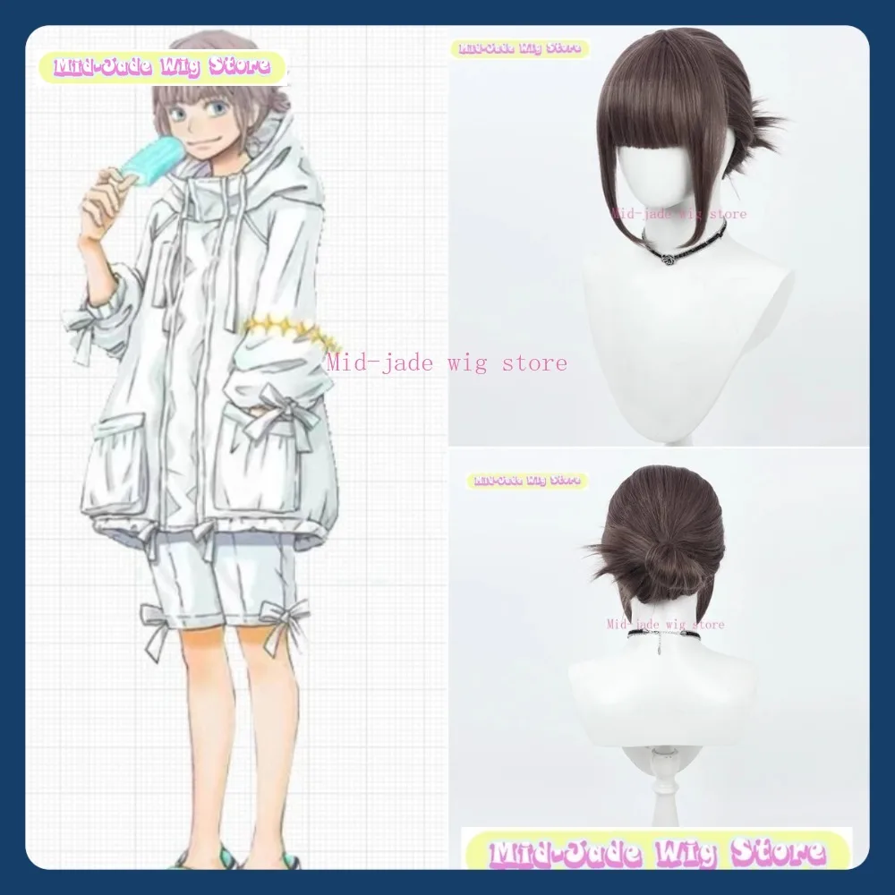 

Mid-jade Wig Store FGO Oberon Summer Cosplay Wig Anime Game Role Playing Synthetic Hair Halloween Party