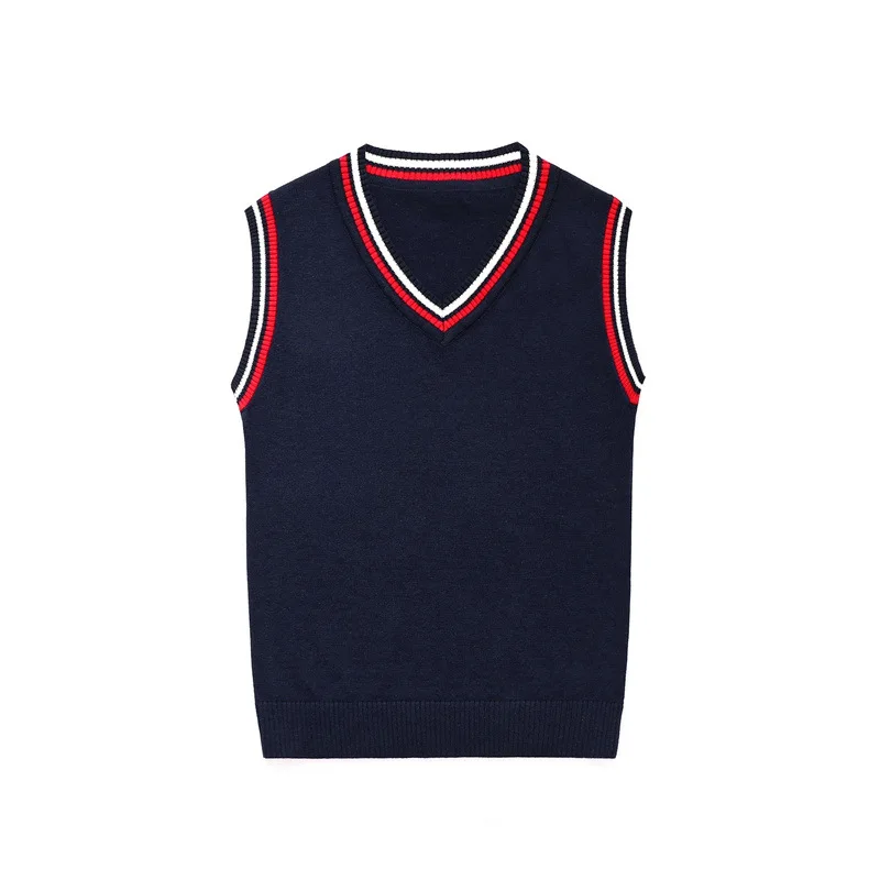 

Teenage Boy Sleeveless Waistcoats Casual Children Girls V-neck Knitted Sweaters Spring Fall Toddler Baby Knitwear V-Neck Clothes