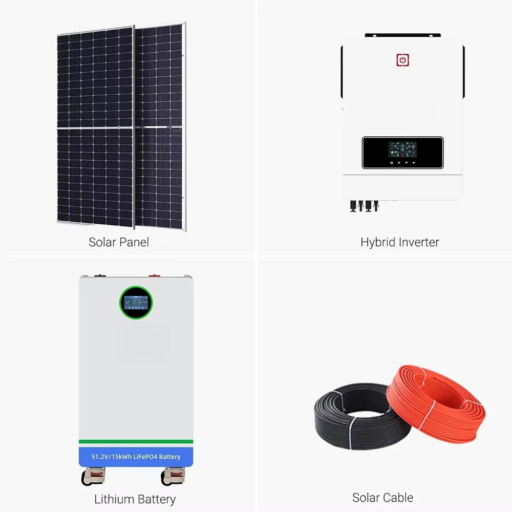6kw 8kw 10kw 12kw Single Phase Hybrid Off-grid Solar System with Lithium Battery for Home