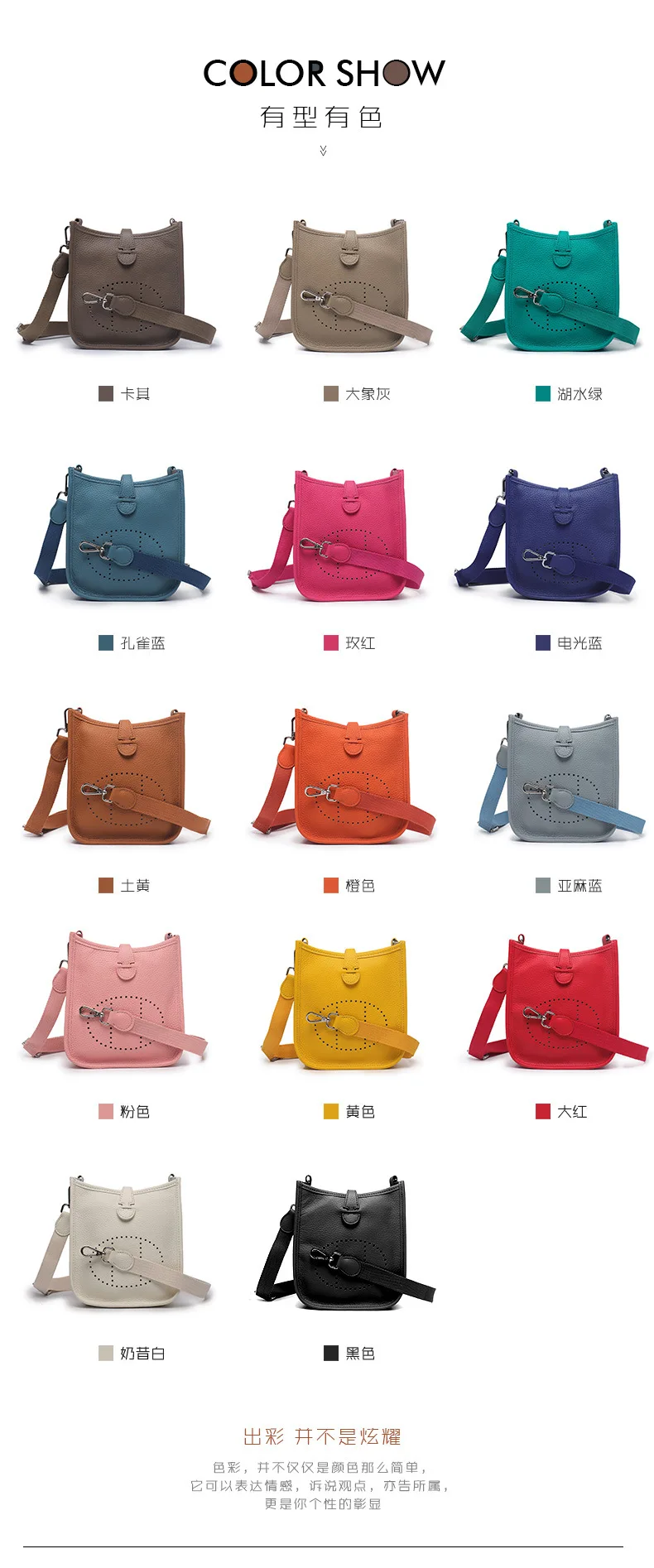 Simple Genuine Leather Ladies Bucket Bag Single Factory Fashion cowhide Messenger Women\'s bag