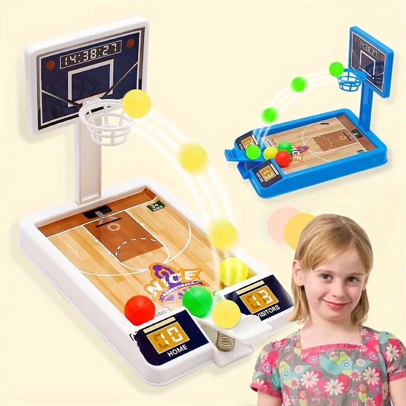 1PC เดสก์ท็อปบาสเกตบอลยิงเกมกีฬาเด็กเล่นชุด Hoop 3-Ball Interactive เด็กเกมกระดานเดสก์ท็อปของเล่น