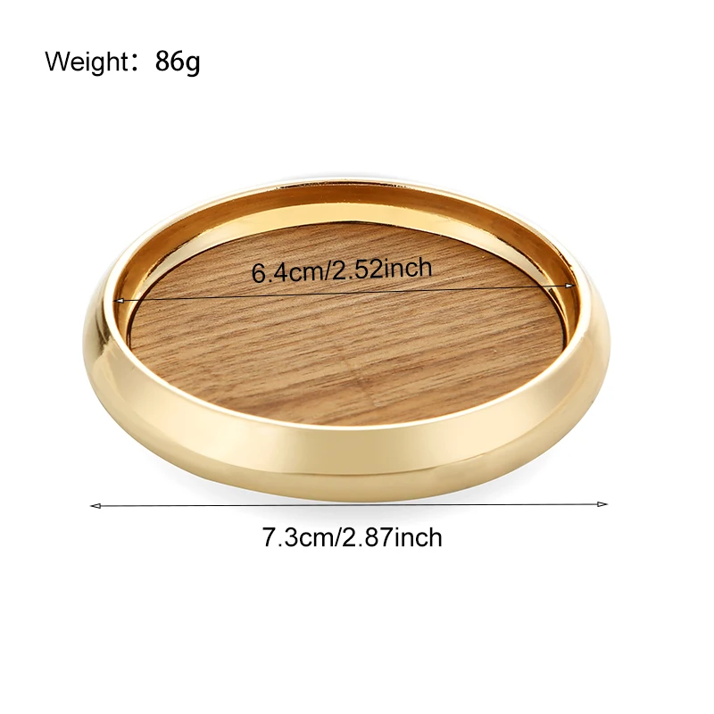High-quality Wooden Coaster with Metal Ring Heat Insulation Cup Pad Drink Cup Coaster for Tea Coffe Milk Kitchen Supplies