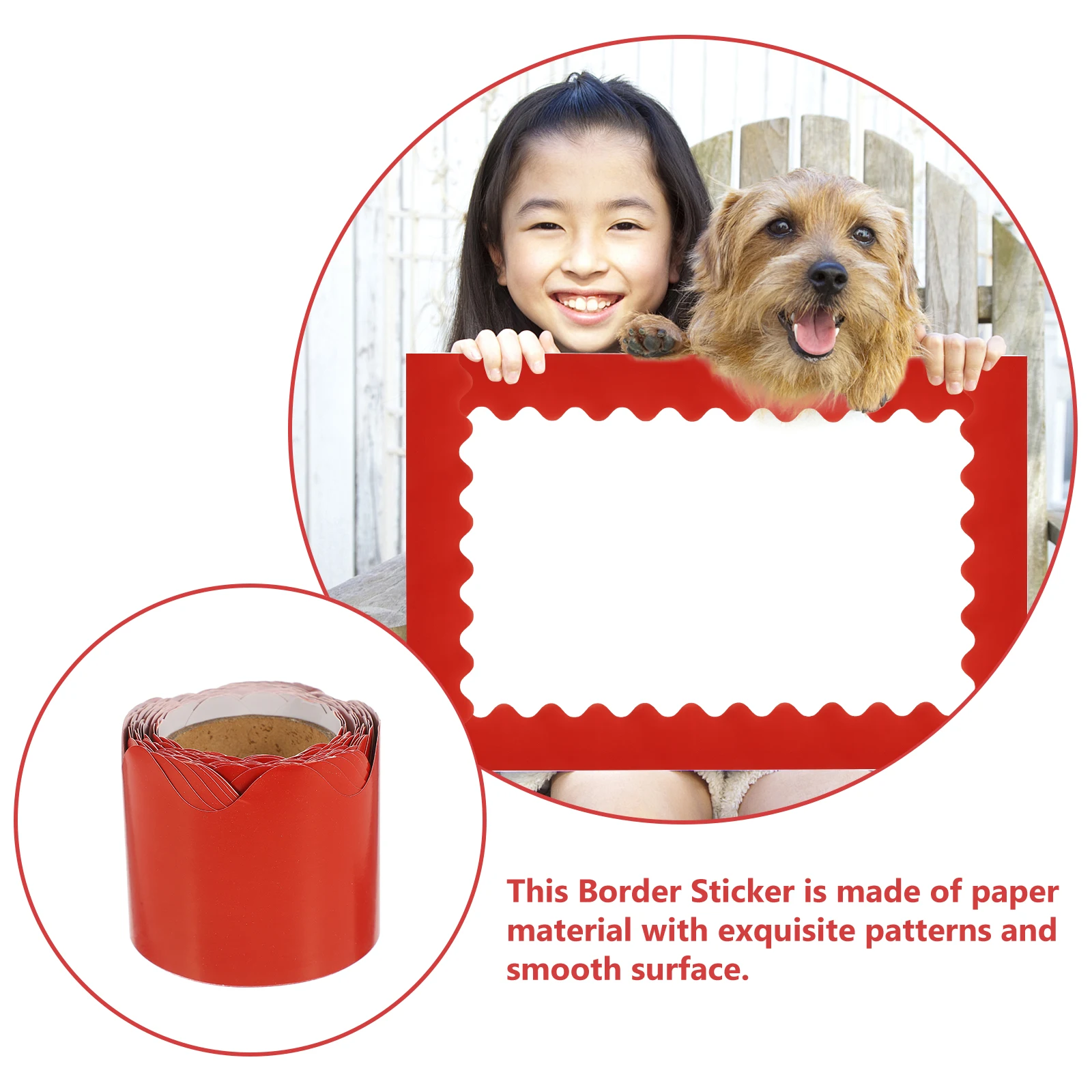 

1 Roll Scalloped Bulletin Board Borders Decor Trim Classroom Wall Blackboard Border Paper Wear-Resistant Cartoon Trim Painting