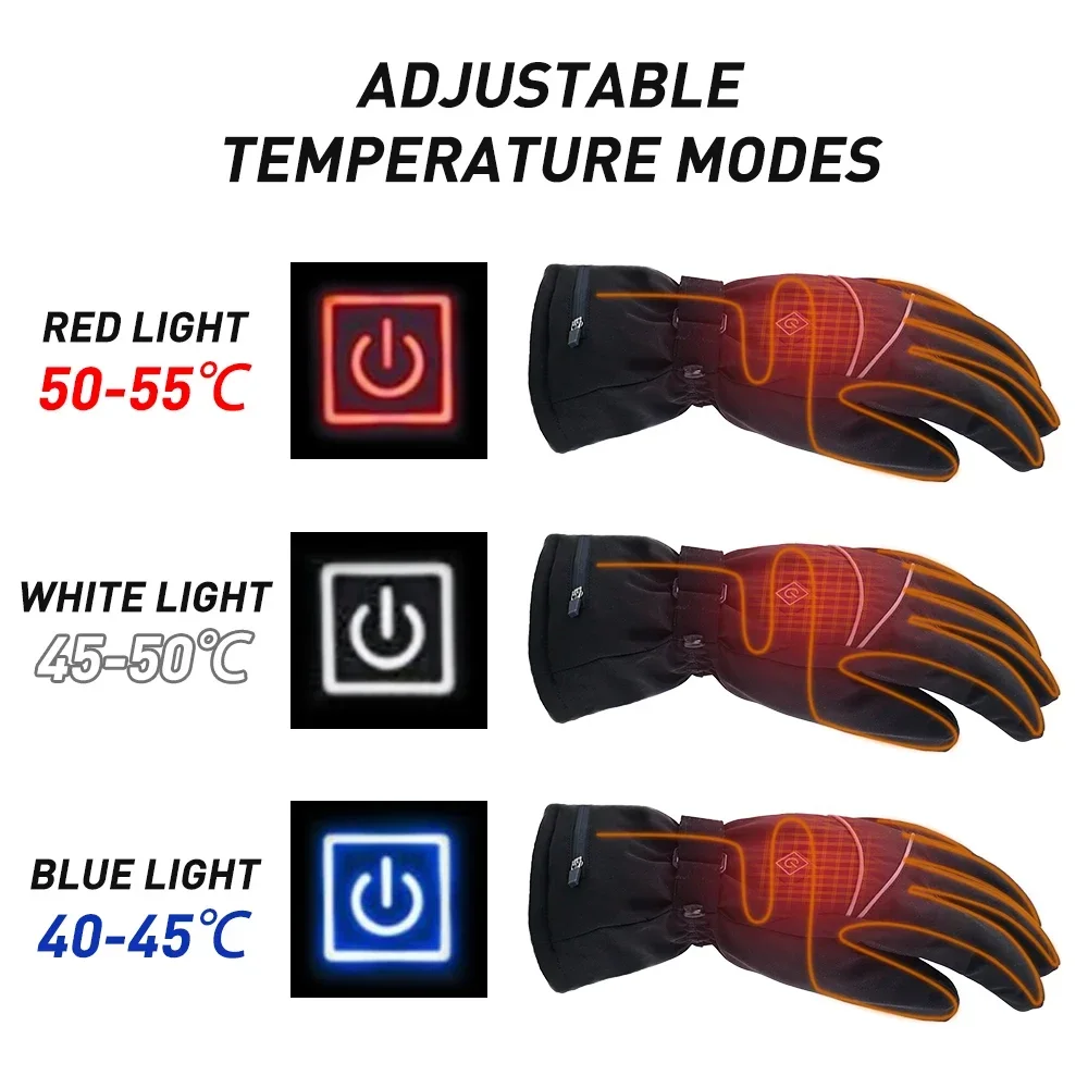 Electric Heated Gloves for Men and Women Water-resistant Winter Warm Touchscreen Gloves Outdoor Sport Gloves Mittens for Skiing