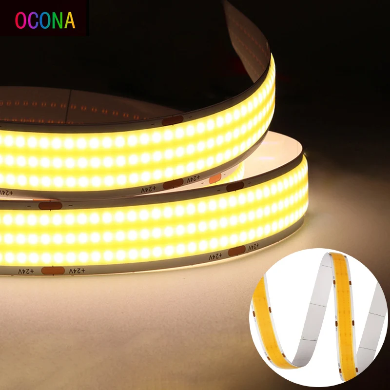 Super szeroka taśma LED COB 30mm 20mm równomiernie jasna ciepła biała taśma liniowa światło robocze 3000K 4000K możliwość przyciemniania 24V CRI90