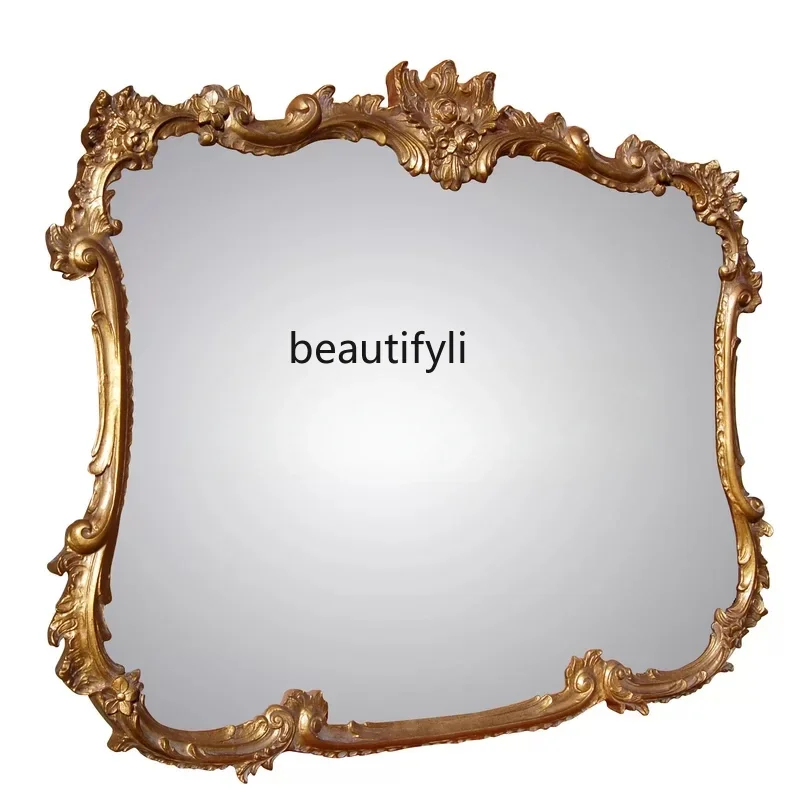 

NEW European bathroom mirror, sink, vanity mirror, porch, fireplace decoration, carved smart bathroom mirror