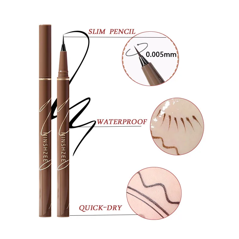 Flow Liquid Eyeliner penna per Eyeliner liquido a lunga durata Non sbavatura Colorfast matita per sopracciglia occhi ad asciugatura rapida trucco cosmetico principiante