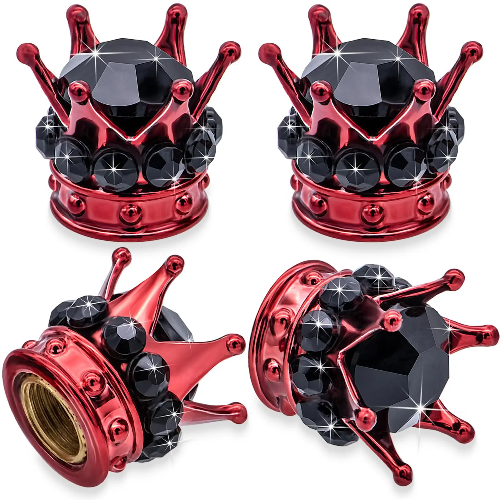 Car tire modification accessories Crown valve cap Diamond valve core cap Inlaid diamond valve cap Car supplies