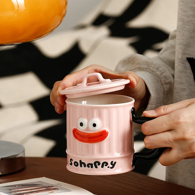 

Smig Cartoon Covered Ceramic For Girls Heat Resistant Mug Cute And Creative Water Cup Office Small Gift