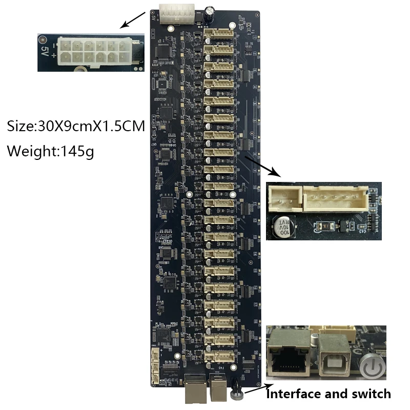 Farm chassis USB OTG hub 20 port group control circuit board motherboard black