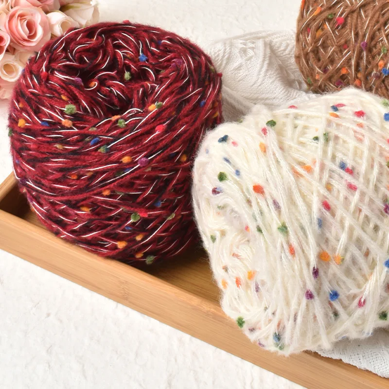 الموهير قوس قزح دودو خط وشاح خط اليد مختلط خط اليدوية DIY محبوك اللون دودو خط الجسم الخشن