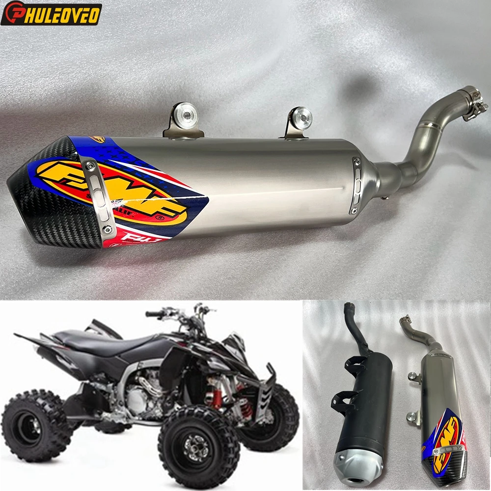 Titanium Alloy ATV Motorcycle Exhaust Muffler Slip-On for Yamaha YFZ450R 450R SE 2014-2024 Handmade Escape Muffler for YFZ450R