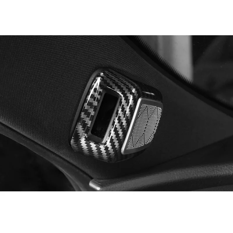 Carbon Fiber Car Front Triangle Post Air Vent Sound Speaker Cover Kit for Trumpchi Gac Gs8 2022 2023 2024 2025 Accessories Auto