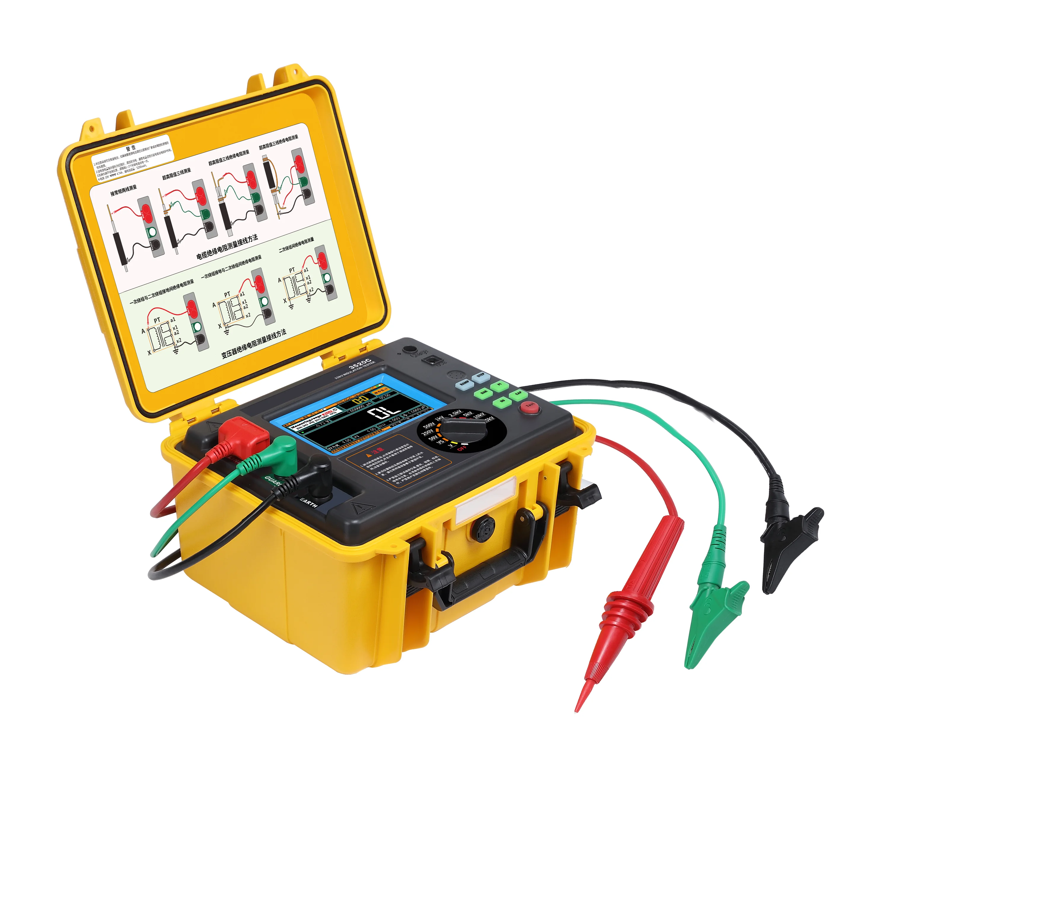 NEW Huazheng Portable 5kV 10kV 15kV Medidor De Resistencia De Aislamiento Large Screen Insulation Resistance Megohmmeter Ohm Met