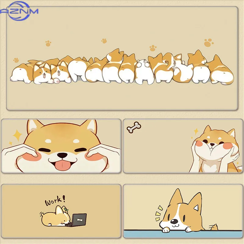 Kawaii Welsh Corgi Mouse Pad  Cute Cartoon Shiba Inu Game Keyboard Pad Computer Home Keyboard Dog Table Rug