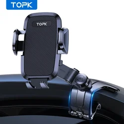 TOPK-Support de téléphone de voiture pour tableau Prada, multi-angles et stable, support de téléphone portable de voiture réglable, clip en silicone anti-ald pour smartphone