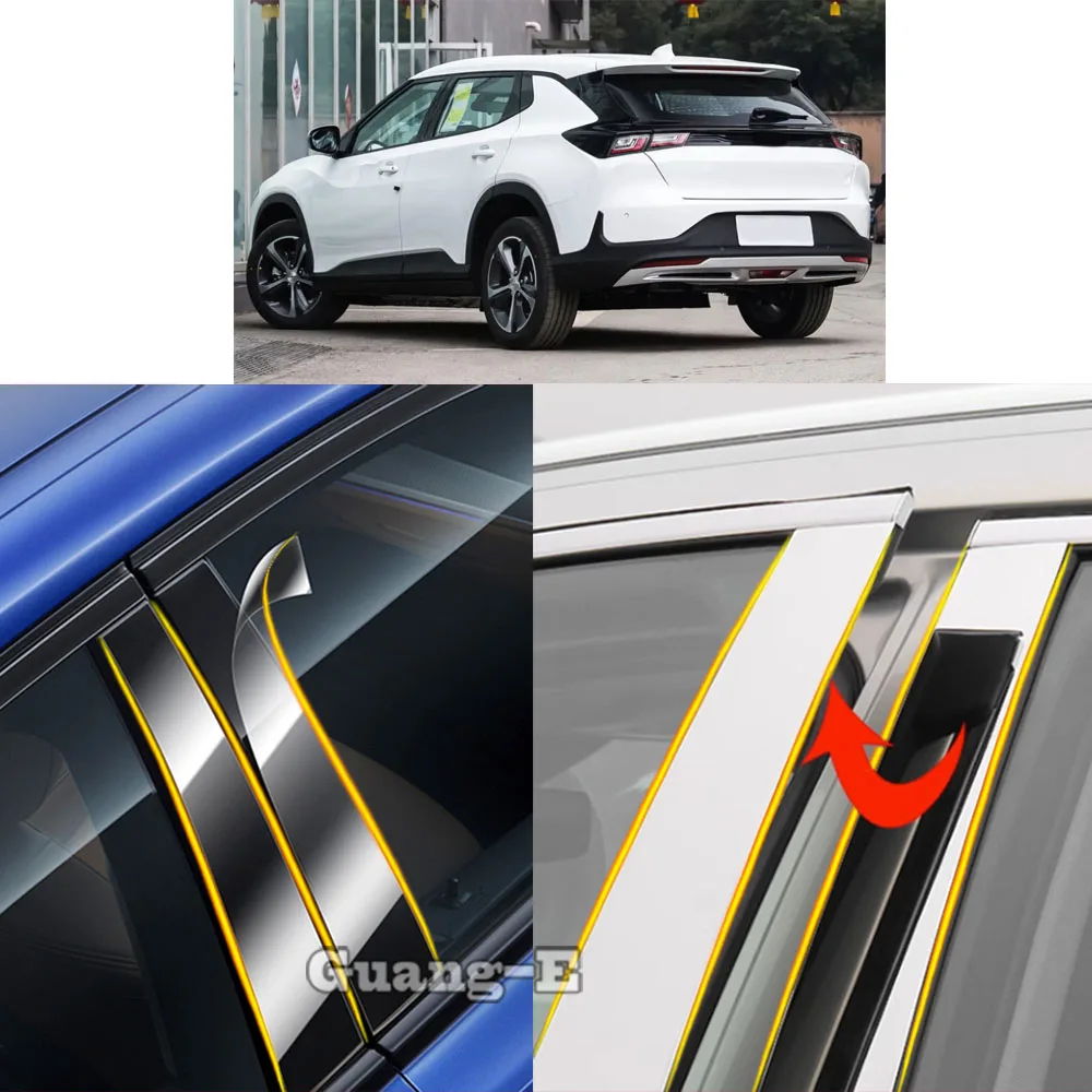 Carro tpu/espelho brilhante pilar post capa para chevrolet menlo 2022 2023 2024 porta guarnição janela moldagem adesivo acessórios