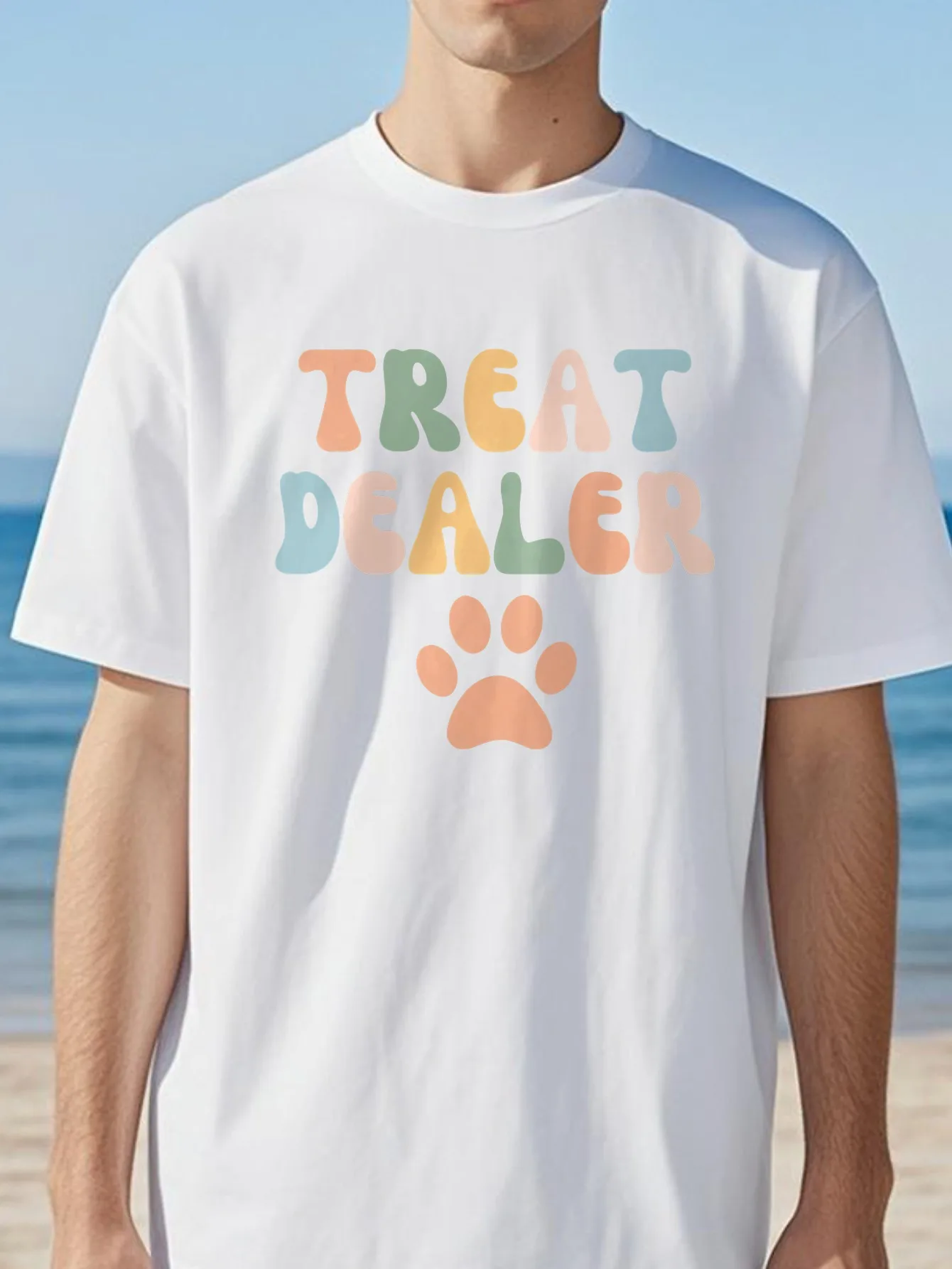 Treat Dealer Print T-Shirt Fashion Vintage Shirts causal Streetwear Harajuku Street Short tshirt outdoor sport Round Neck tees
