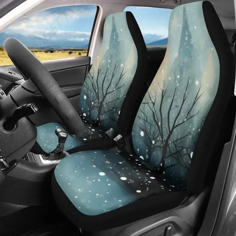 

Winter Snowflake Print Car Seat Covers For Unisex Universal Auto Front Seats Protector Interior Accessories For Most Cars