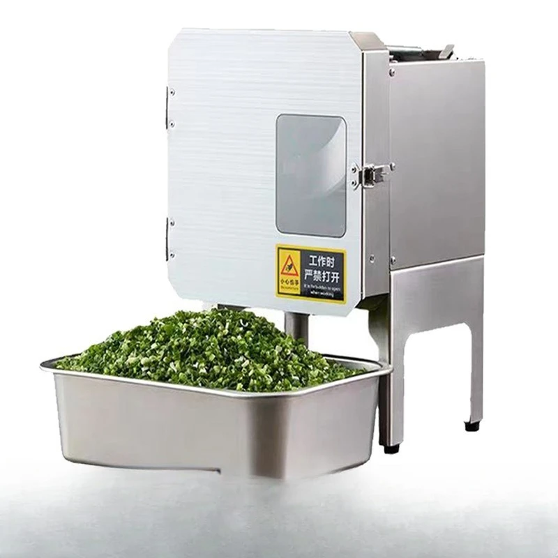 Cortadora de verduras multifuncional, máquina comercial automática para cortar cebollín, pimiento en rodajas y repollo en tiras.