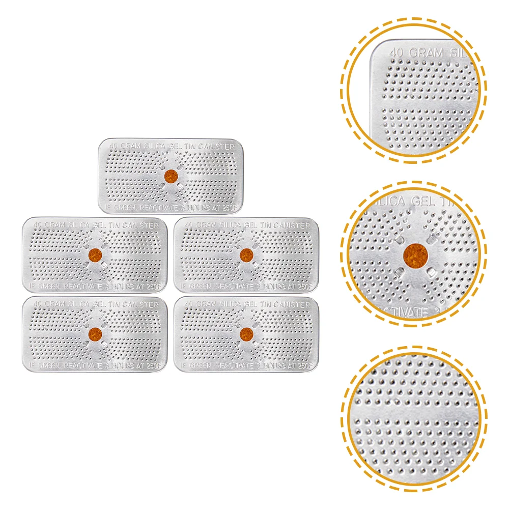 5 Pcs Color Changeable Silicone Desiccant Packs Reusable Silica Gel for Storage Moisture Absorbers for Safes Cameras Wardrobes