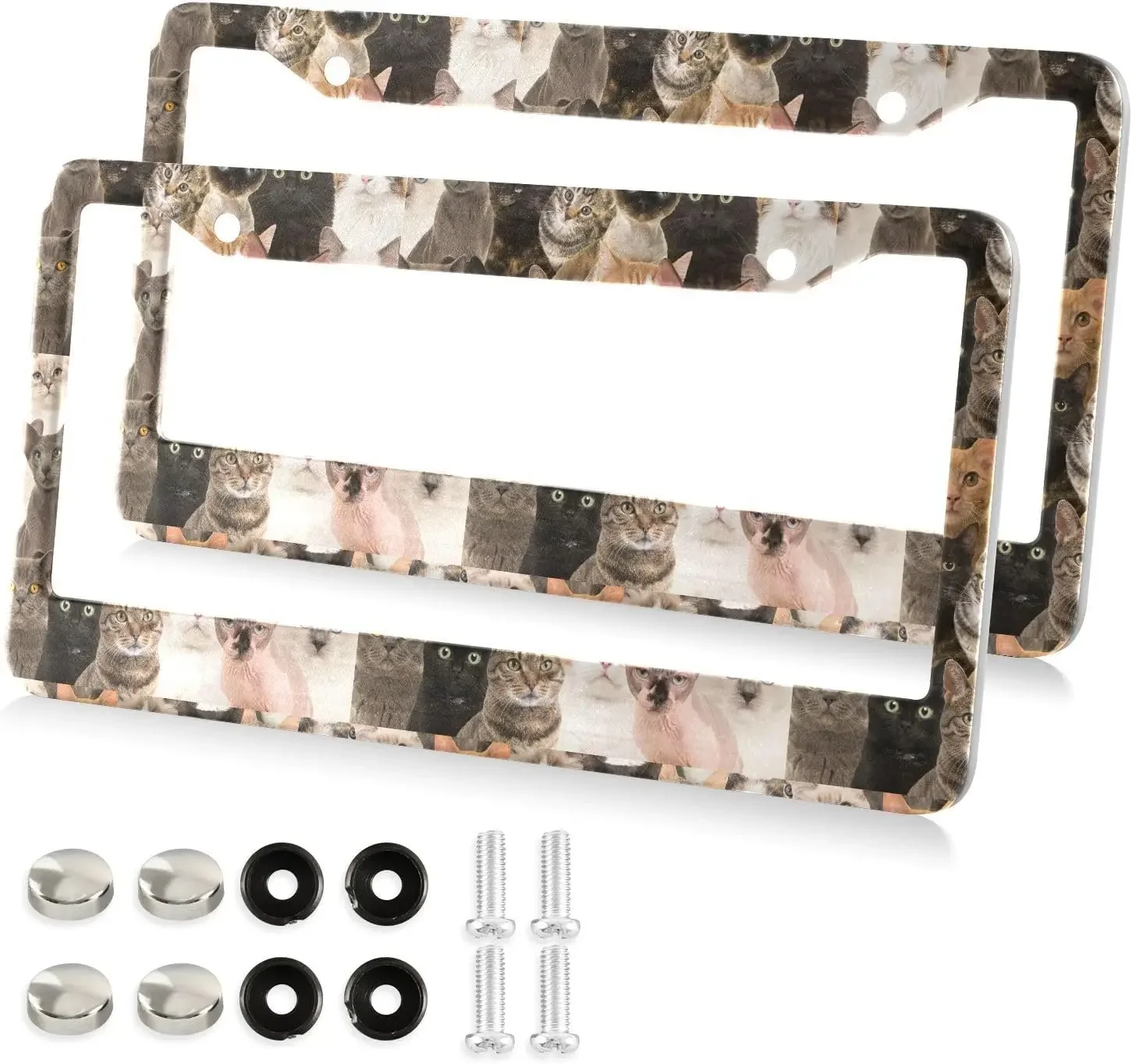 Cute Dog Pattern Car License Plate Frame 2 Pack License Plate Holder with 2 Holes Car Tag Frame for Women Men US Vehicles