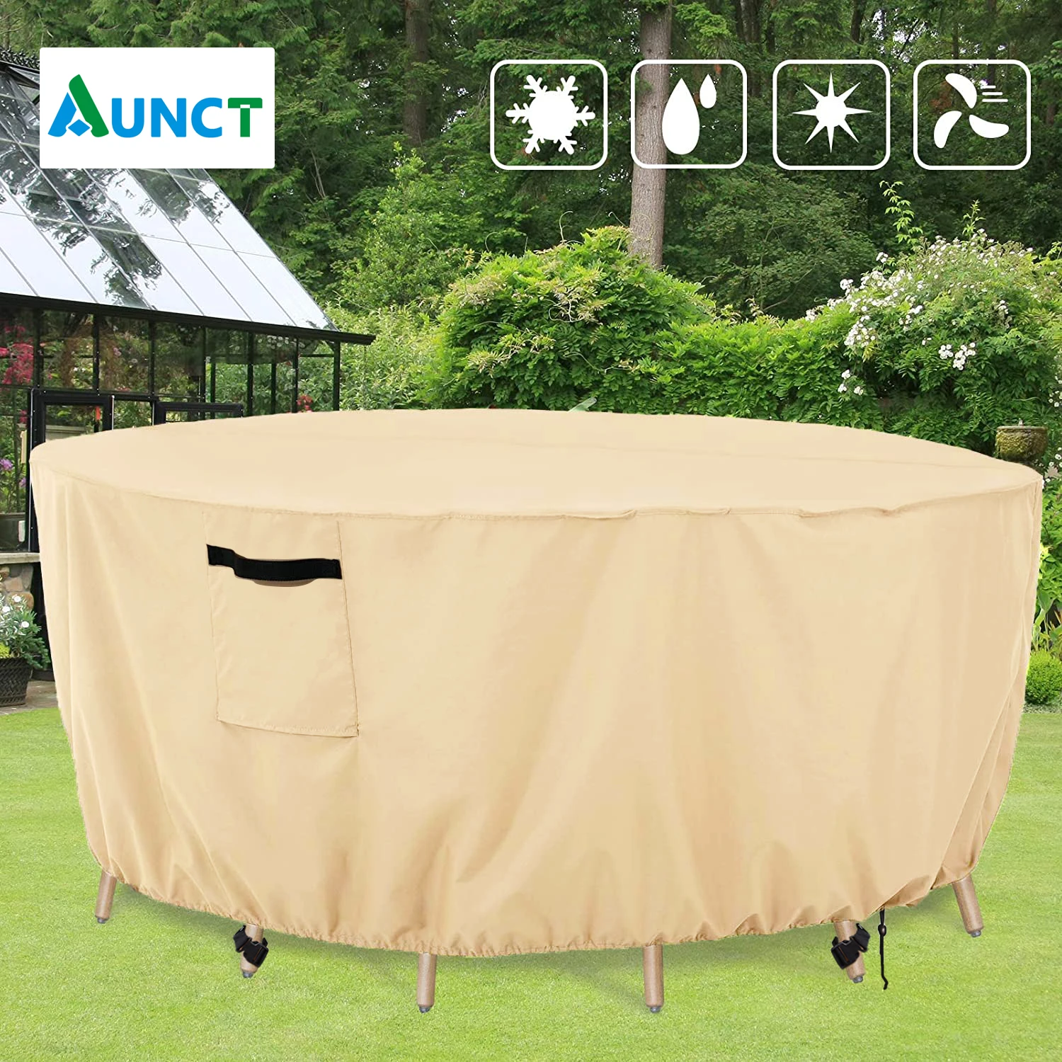 Capa de mesa redonda ao ar livre 420d móveis de jardim conjunto capa poeira à prova dwaterproof água oxford vime sofá proteção pátio chuva neve