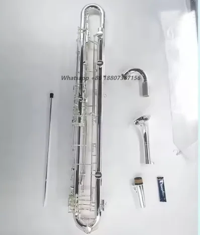 High Grade Cupronickel Body Nickel / Silver Plated Bb Tone Contrabass Metal Clarinet
